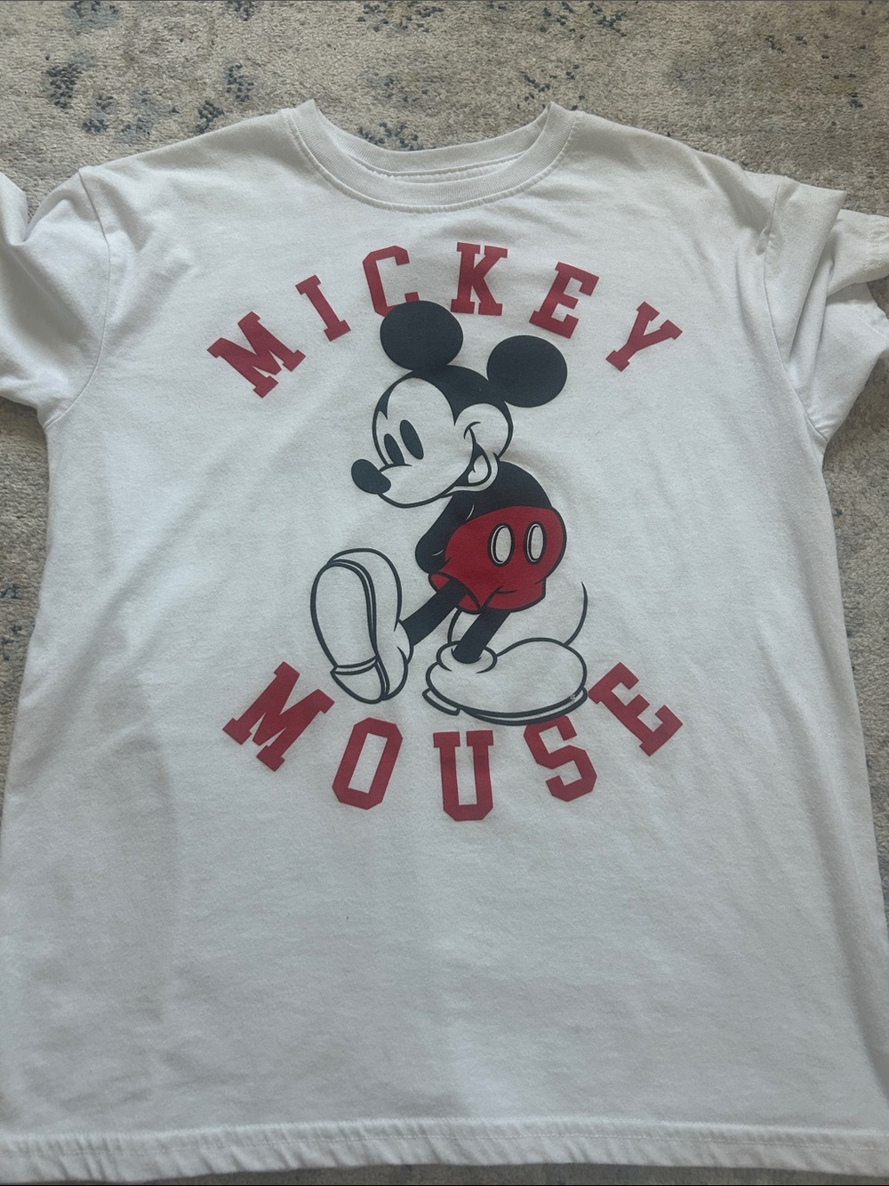 Disney White Tee with Red Mickey Graphic